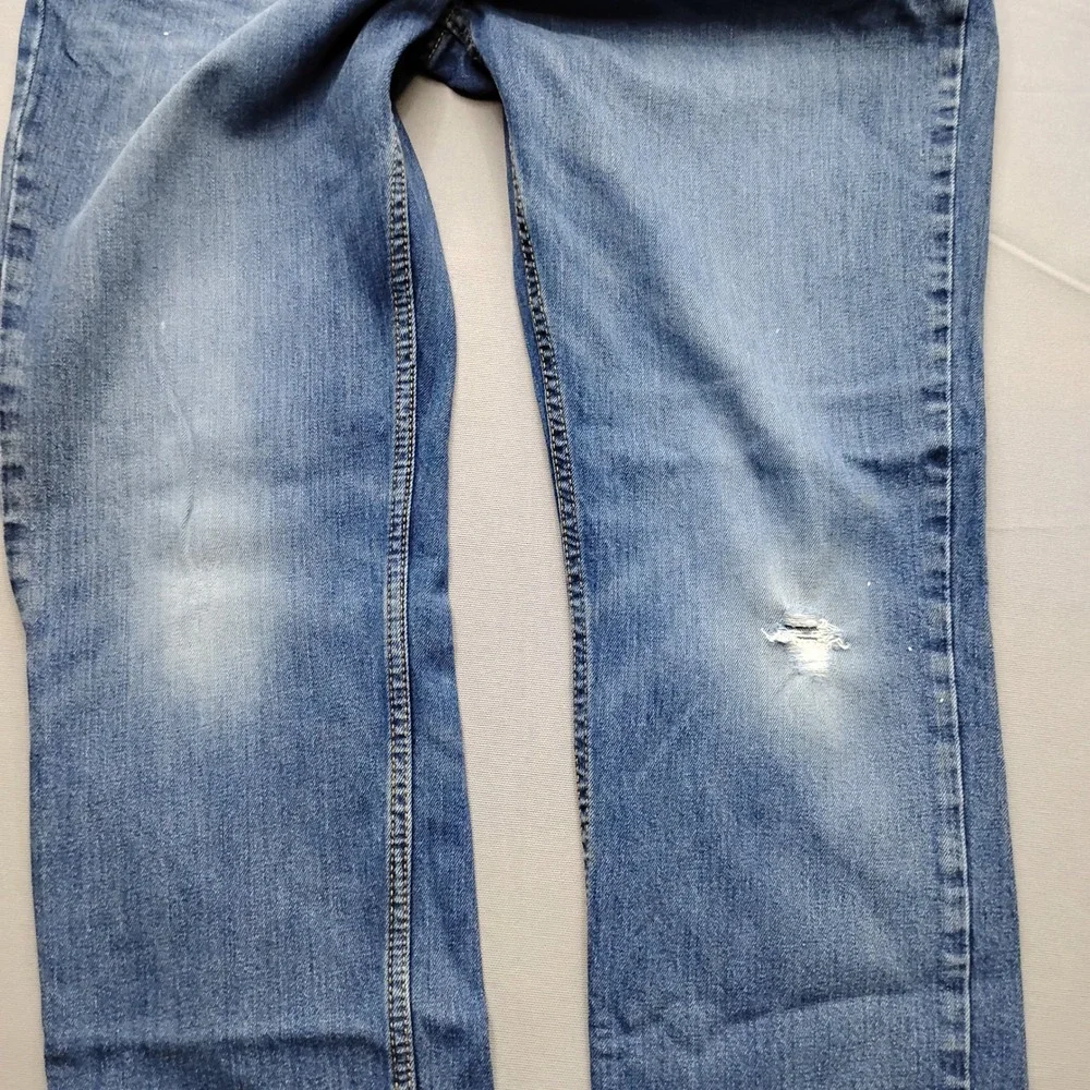Levis 511 Mens Slim Straight Leg Blue Jeans Medium Wash Distressed Denim